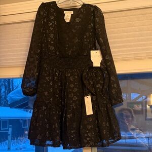 Rachel Zoe Black Floral Kids Dress